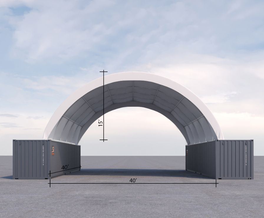 40&rsquo; x 40&rsquo; Fabric Container Shelter - ALLBOX CONTAINERS PTY LTD
