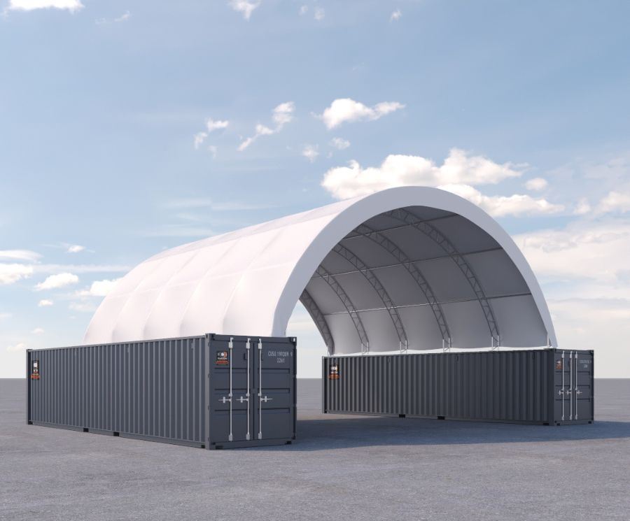 40&rsquo; x 40&rsquo; Fabric Container Shelter - ALLBOX CONTAINERS PTY LTD
