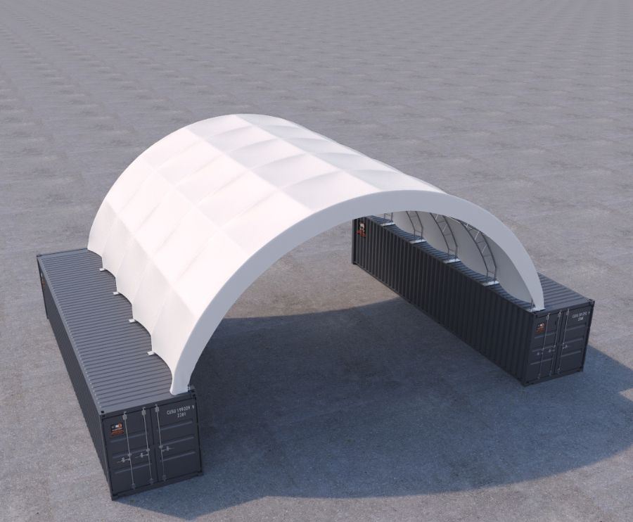 40&rsquo; x 40&rsquo; Fabric Container Shelter - ALLBOX CONTAINERS PTY LTD