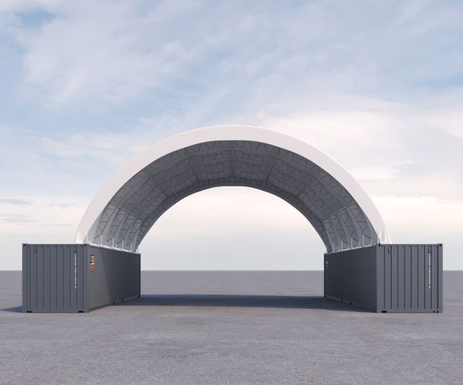 40&rsquo; x 40&rsquo; Fabric Container Shelter - ALLBOX CONTAINERS PTY LTD