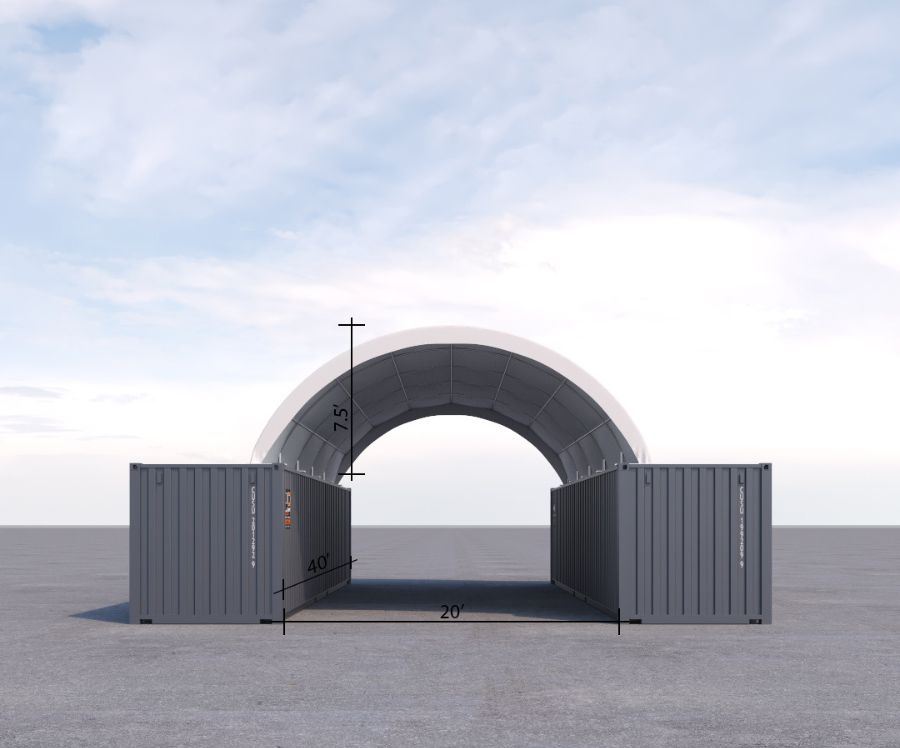 20&prime; x 40&prime; Fabric Container Shelter - ALLBOX CONTAINERS PTY LTD